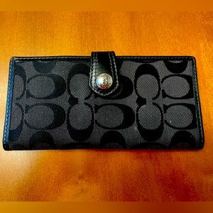 Coach black slim wallet